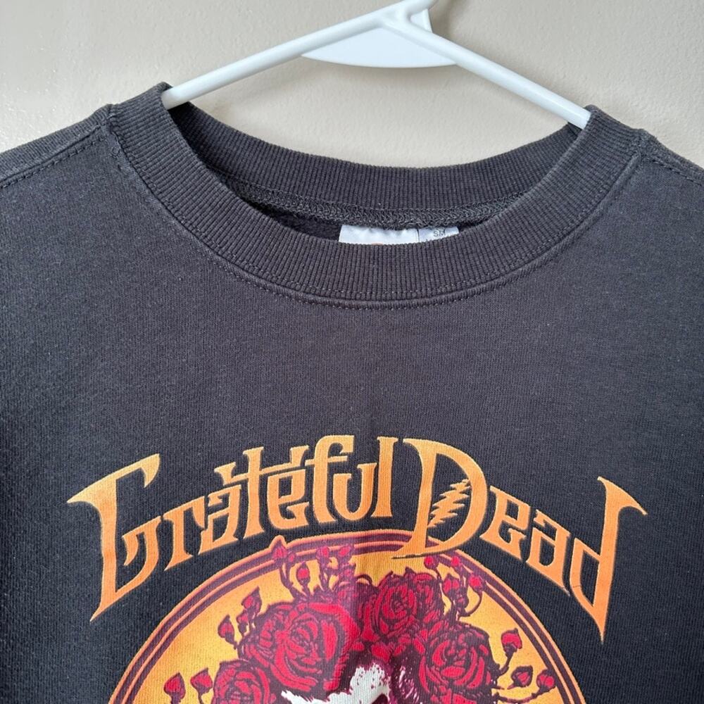 Grateful Dead Bertha Skull & Roses Black Sweatshirt Women SMALL Retro 70s - Picture 2 of 9